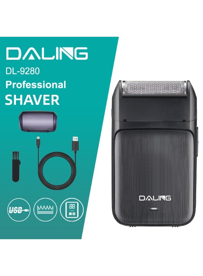 دالينغ ماكينة حلاقة دالينج DL-9280 الاحترافية للرجال مع أداة تشذيب السوالف، قابلة لإعادة الشحن عبر منفذ USB، عالية الطاقة، بشفرة شبكية فائقة الرقة - Image 1